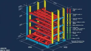 Pallet rack stress test diagram for warehouse stacking standards