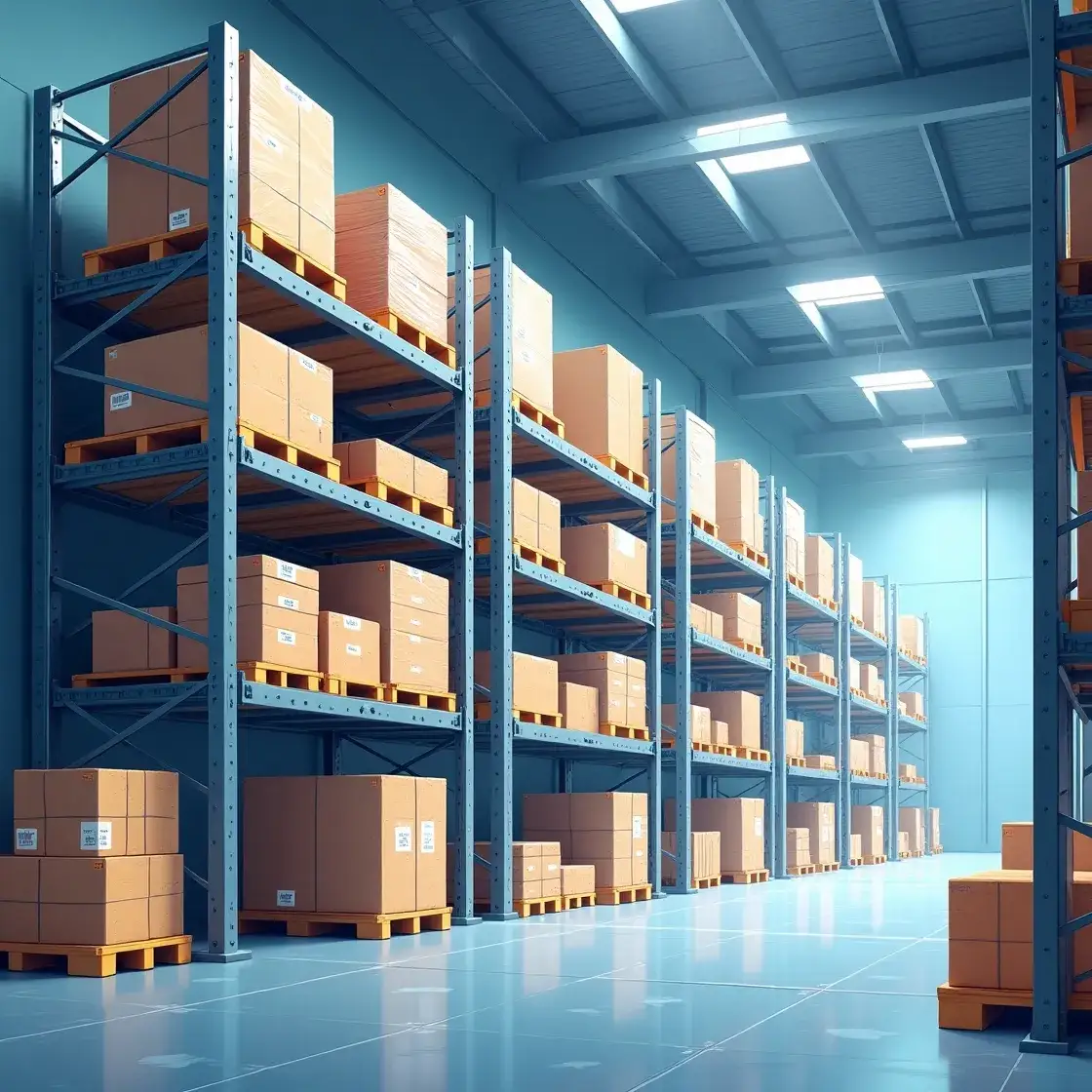 Pallet Racking system in cold storage warehouse optimized for space efficiency