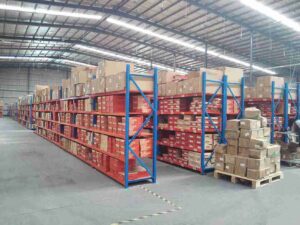 Automotive racking systems for heavy engine components storage