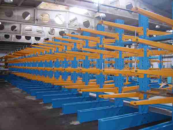 Heavy-duty cantilever racking systems for steel storage