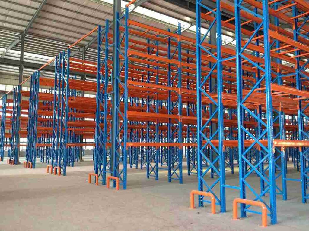 High-Density Push Back Pallet Storage System Loading