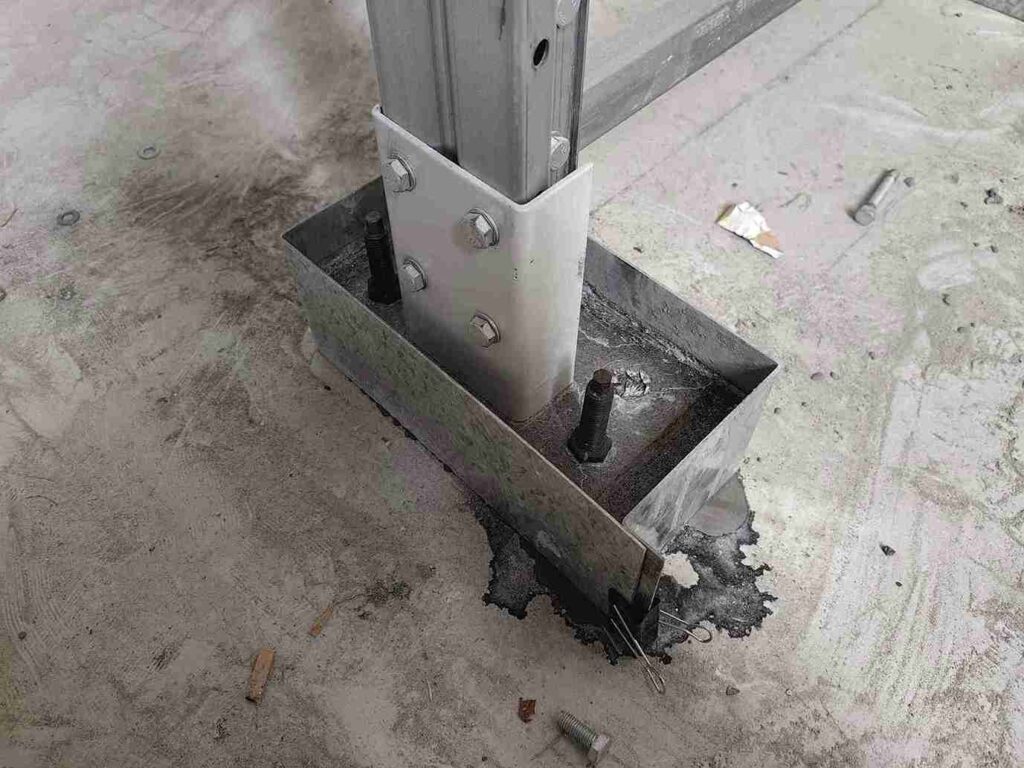 Chemical epoxy anchor installation for beam racking installation guide in cracked concrete warehouse floors