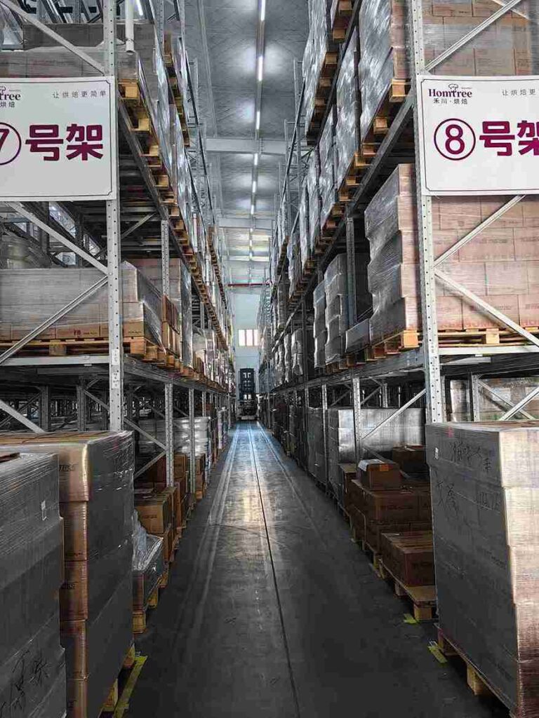 Engineered racking system for high-density narrow aisle space utilization with precision alignment specs.