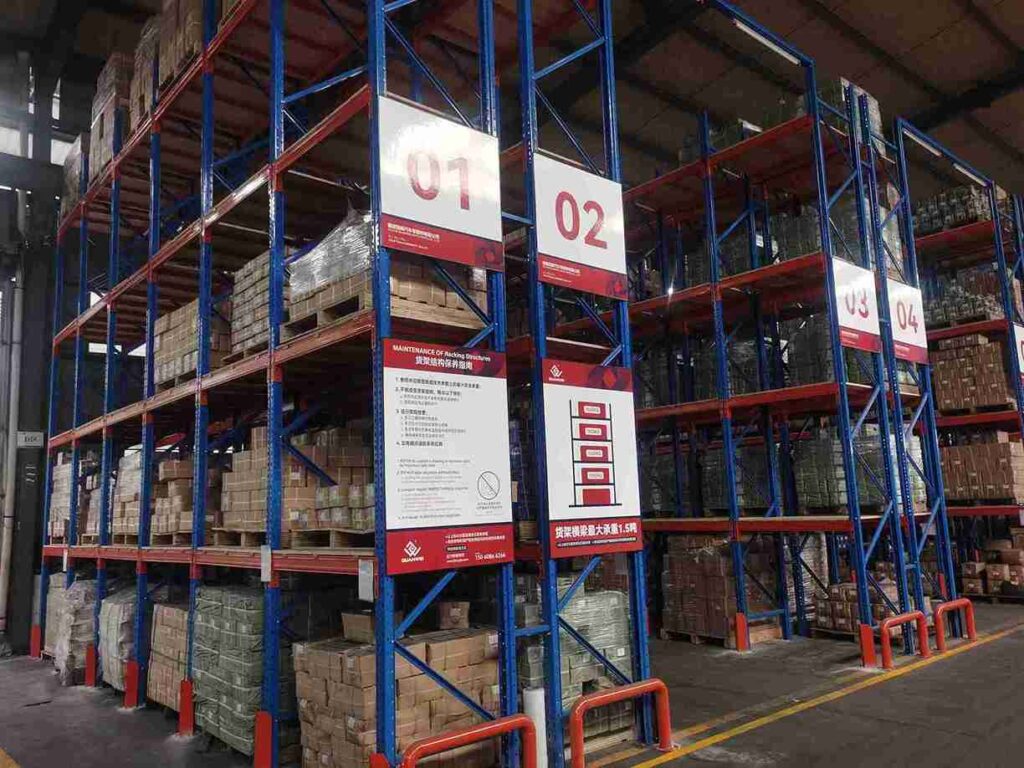 Final inspection and load signage per warehouse racking setup checklist.