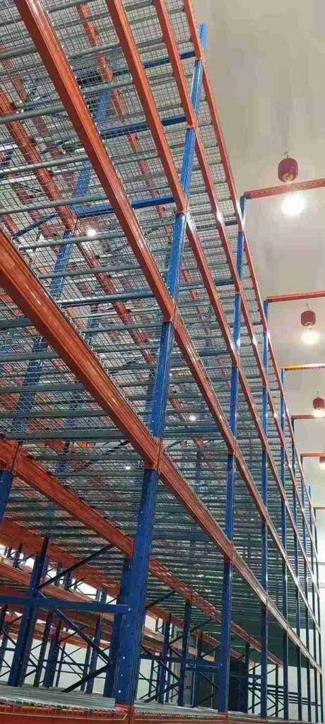 High-density storage using pallet rack wire dividers to maximize vertical space