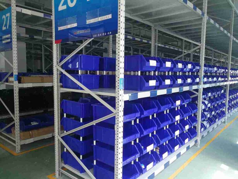 Optimized ​​warehouse pallet racking layout​​ with narrow aisle racking for high-density storage