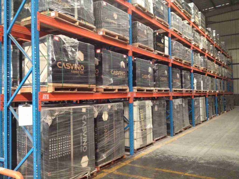 Second hand racking systems in warehouse storage setup