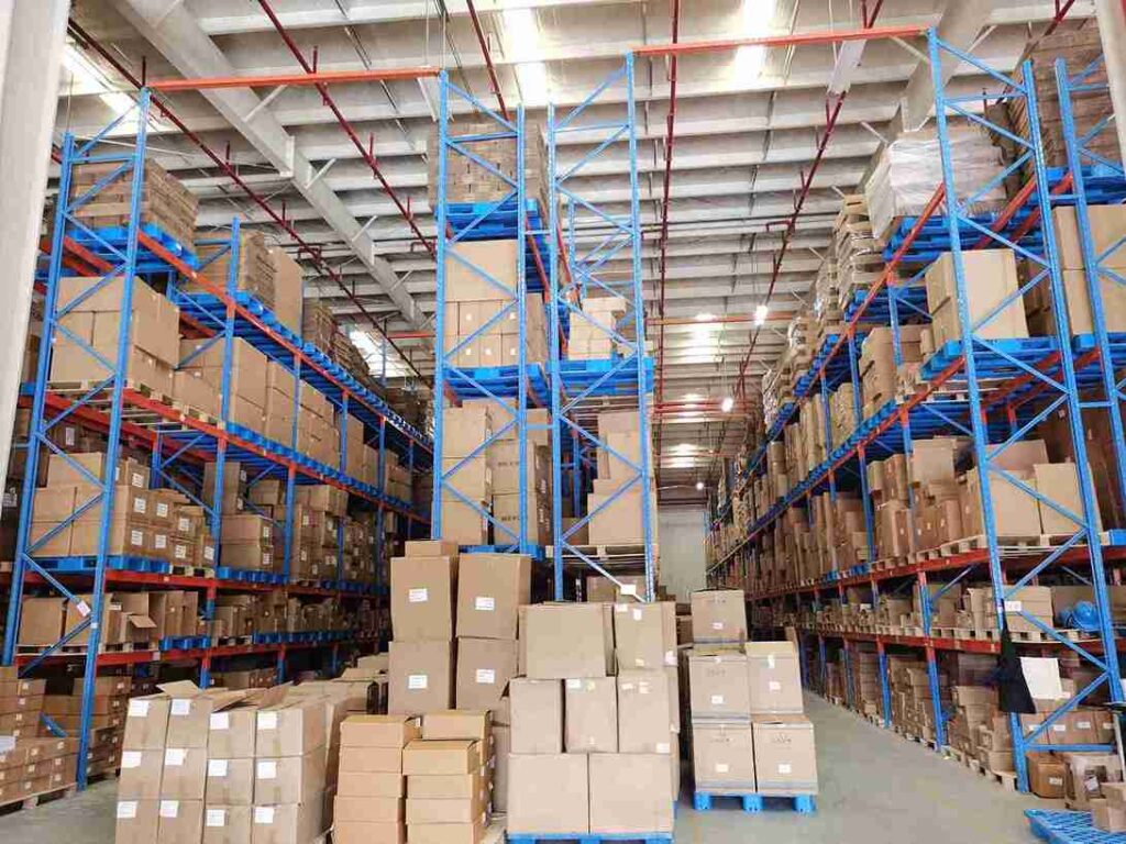 Stainless steel ​​warehouse racking for food storage​​ – FDA-compliant & rust-proof​