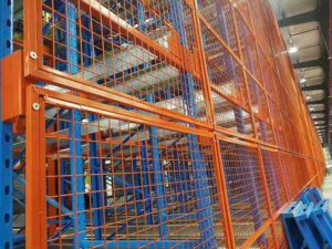 Steel racking safety barriers for warehouse protection