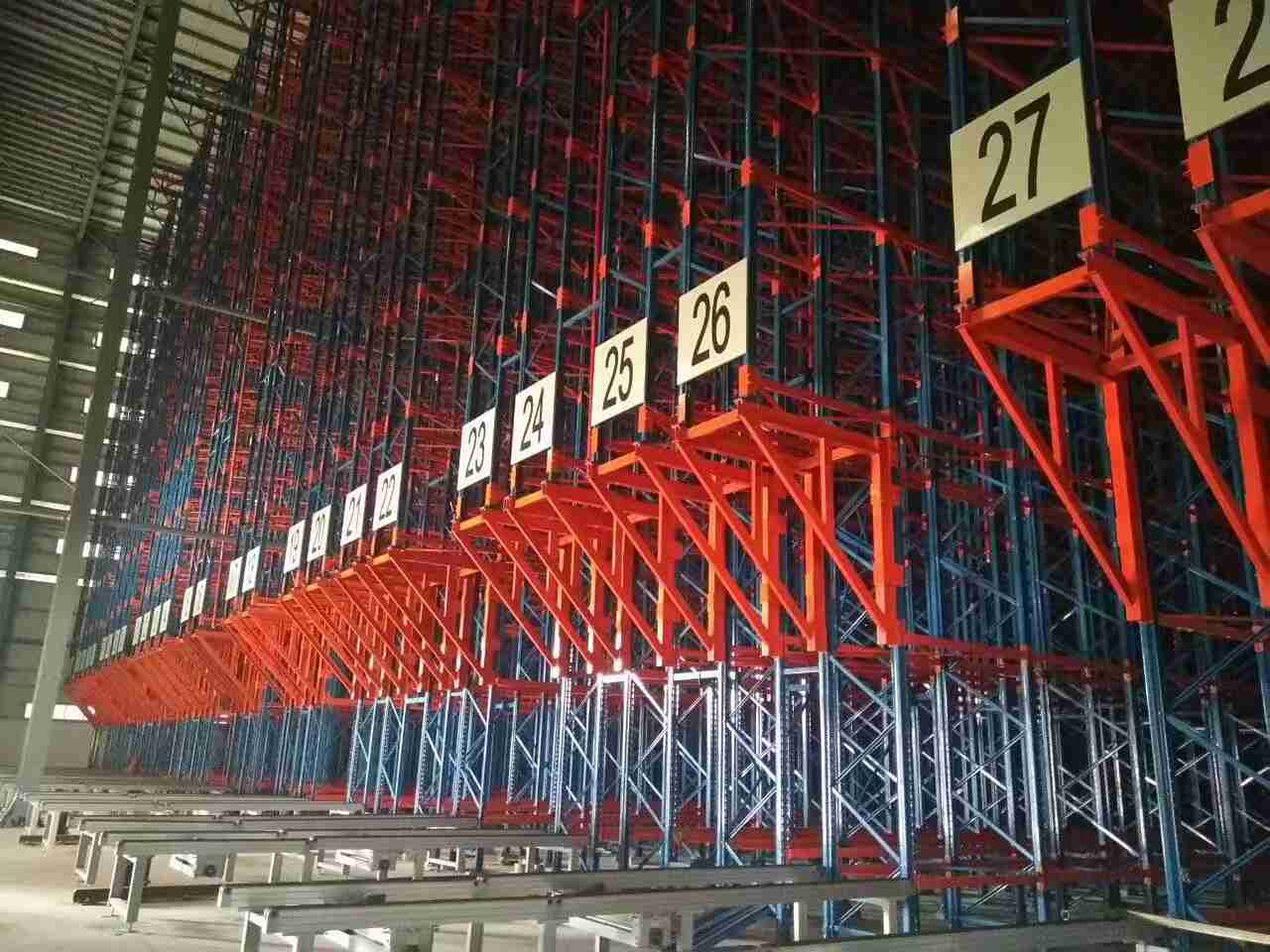 automated warehouse racking system ASRS retrieving pallets​
