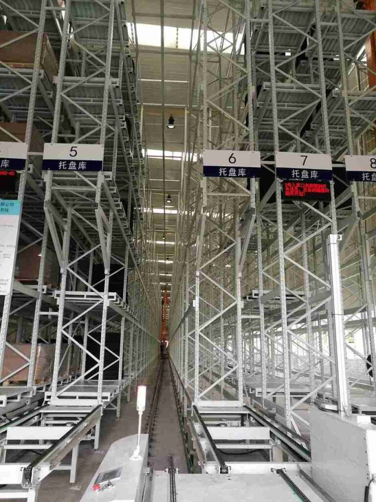 conveyor to beam racking integration interface designed during beam racking installation cost phase