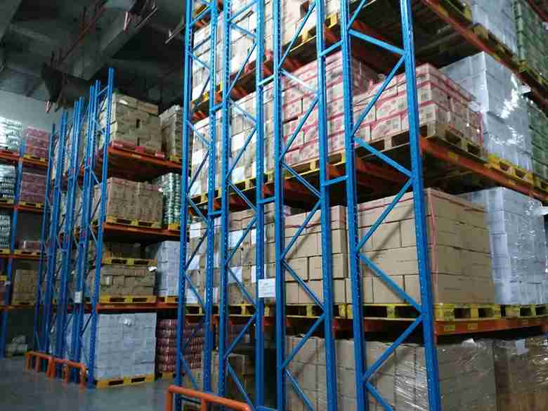 double deep racking warehouse storage system