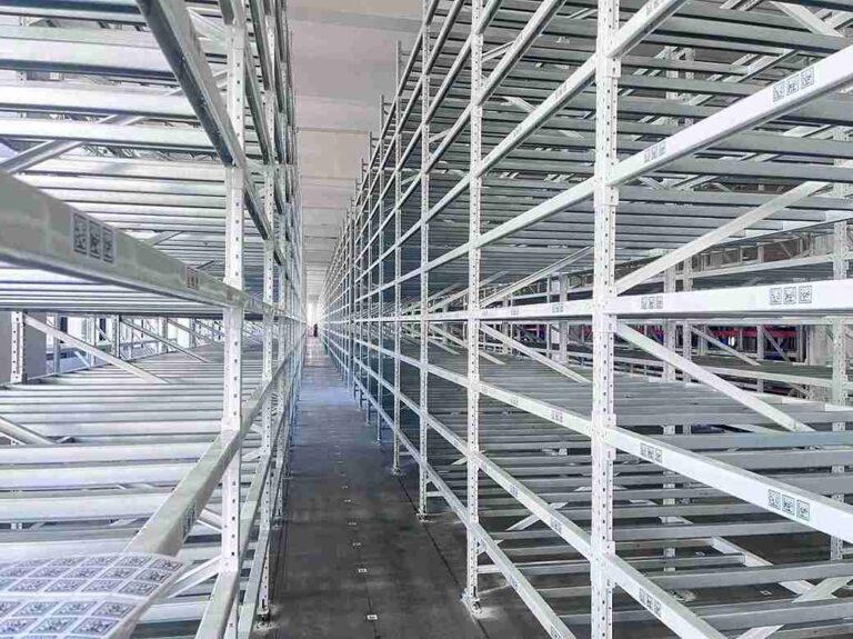 AGV forklift racking in narrow aisle configuration for high-density storage
