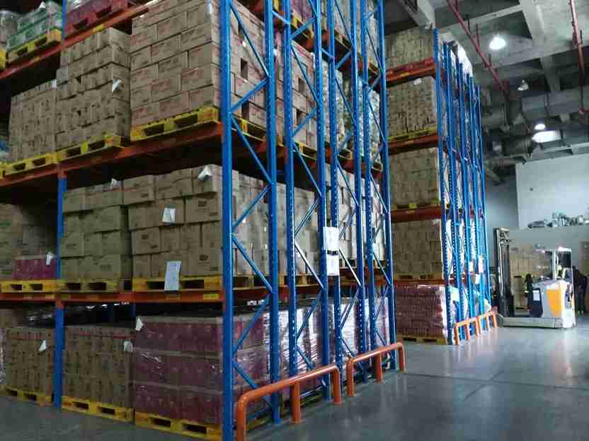 "Double deep racking images - High-density warehouse storage system layout"