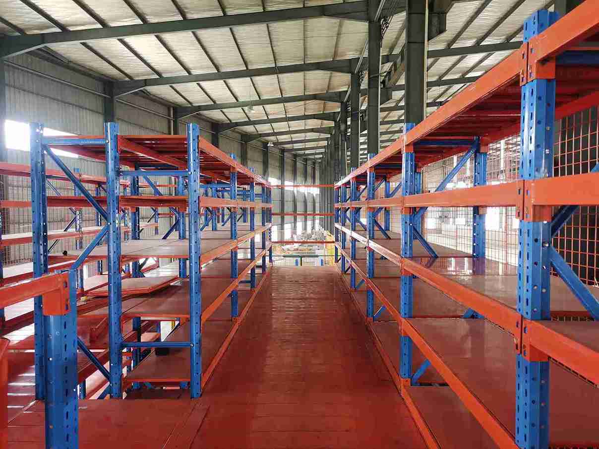 Engineered structure of mezzanine racking storage system with safety features