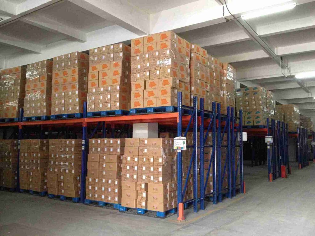 Warehouse transformation using double deep racking design showing 40% more storage