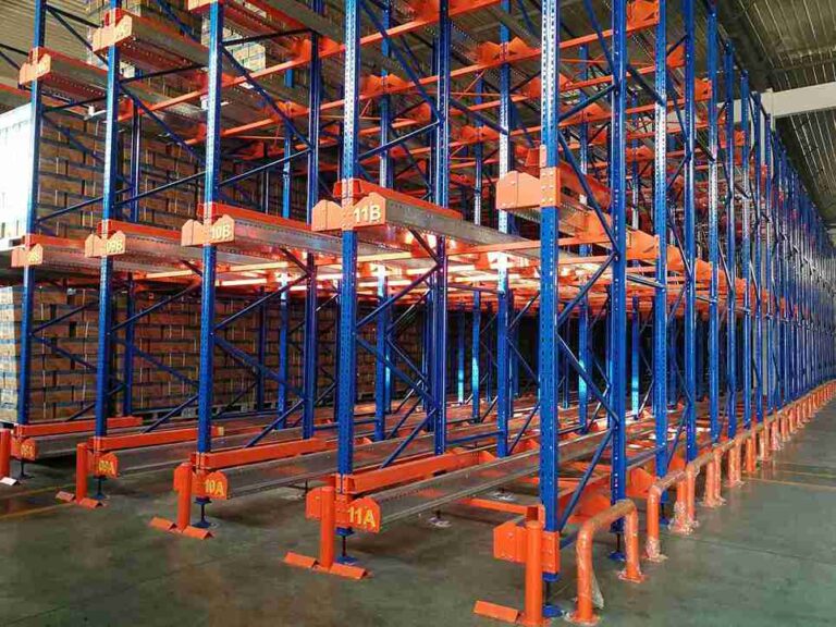 High-bay shuttle system utilizing vertical space shuttle racking customization features for maximum storage density