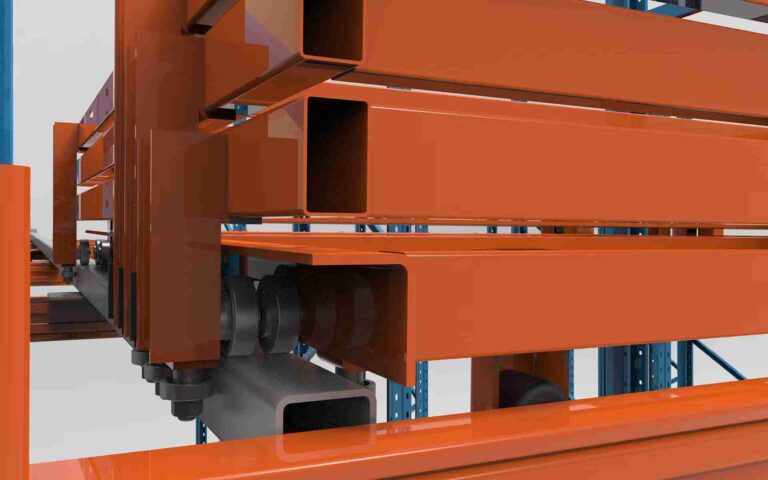Technical diagram explaining component-level push back racking dimensions