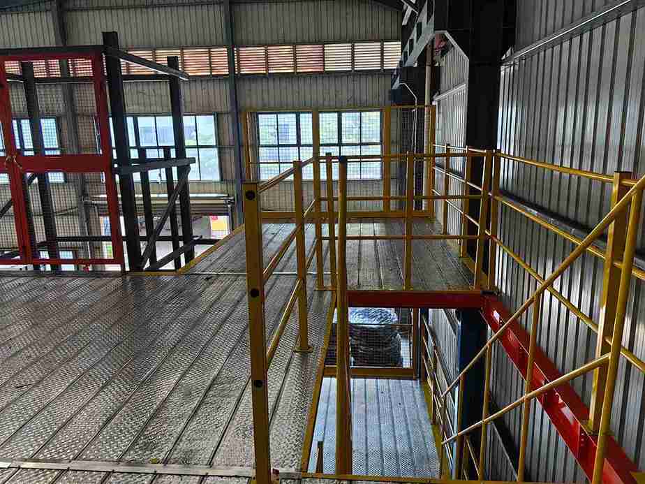 Close-up of seismic-grade connections and anchors for robust mezzanine racking seismic considerations.