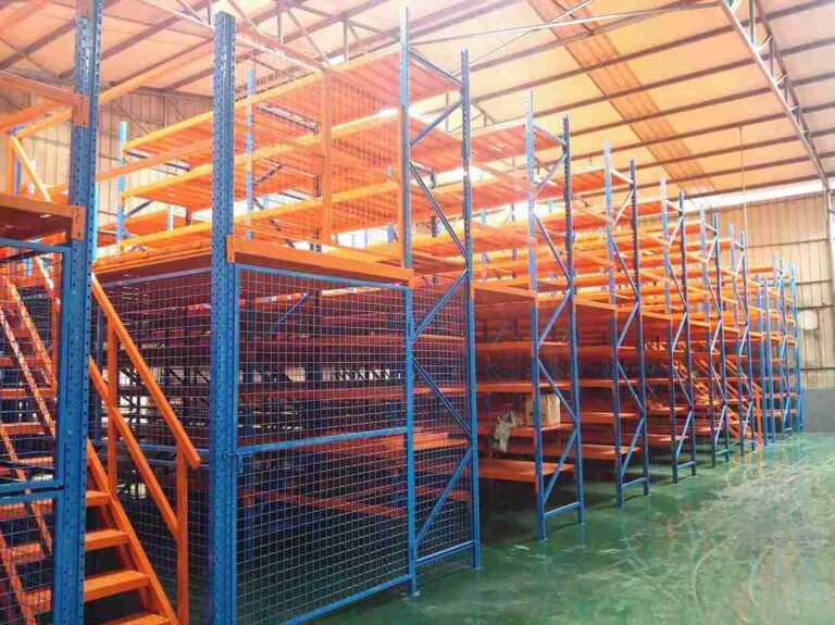 Engineered components of mezzanine racking for manufacturing