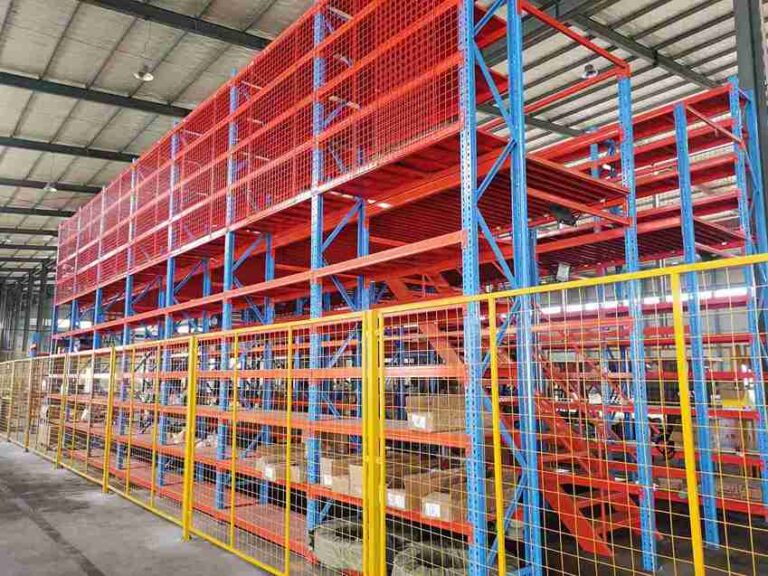 Engineered structure of heavy-duty mezzanine racking for automotive parts
