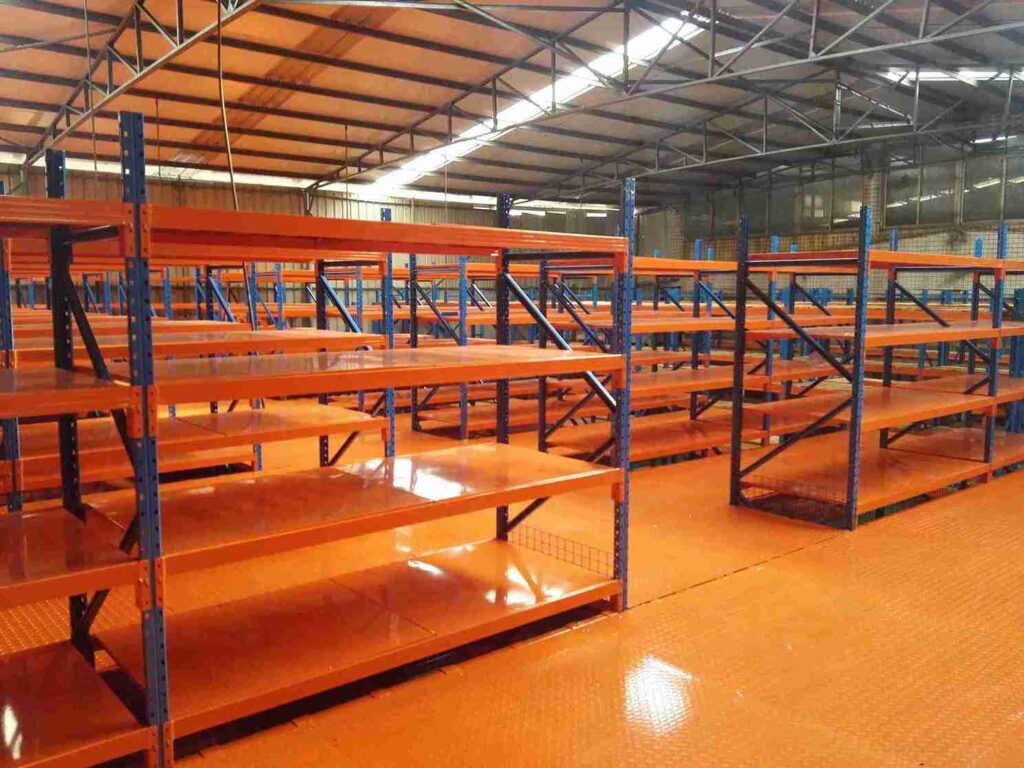 Installed heavy-duty strongmezzanine racking for distribution centersstrong doubling storage capacity