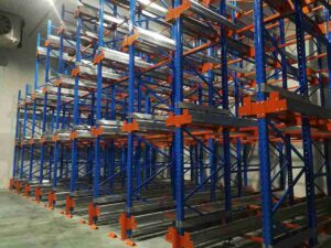 High-density pallet shuttle system in -25°C pharma cold storage warehouse maintaining storage density for vaccine pallets