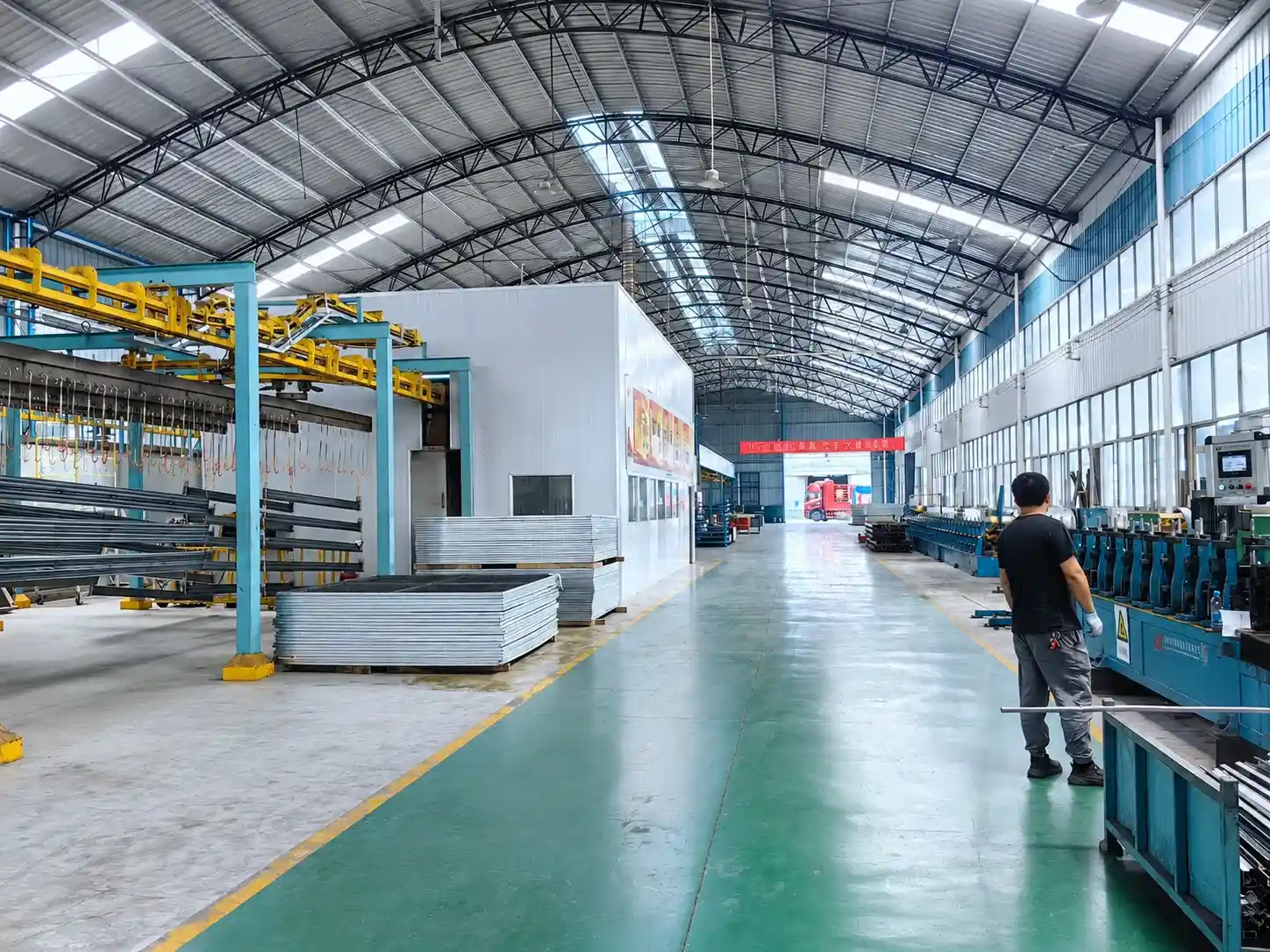 Pallet Racking Manufacturer Automated Powder Coating Line Roll Forming Machine Workshop