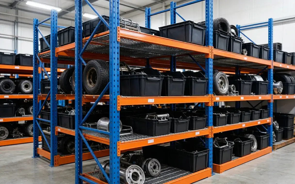 Warehouse Racking Case Studies Automotive Parts Storage Heavy Duty Wire Decking Bins