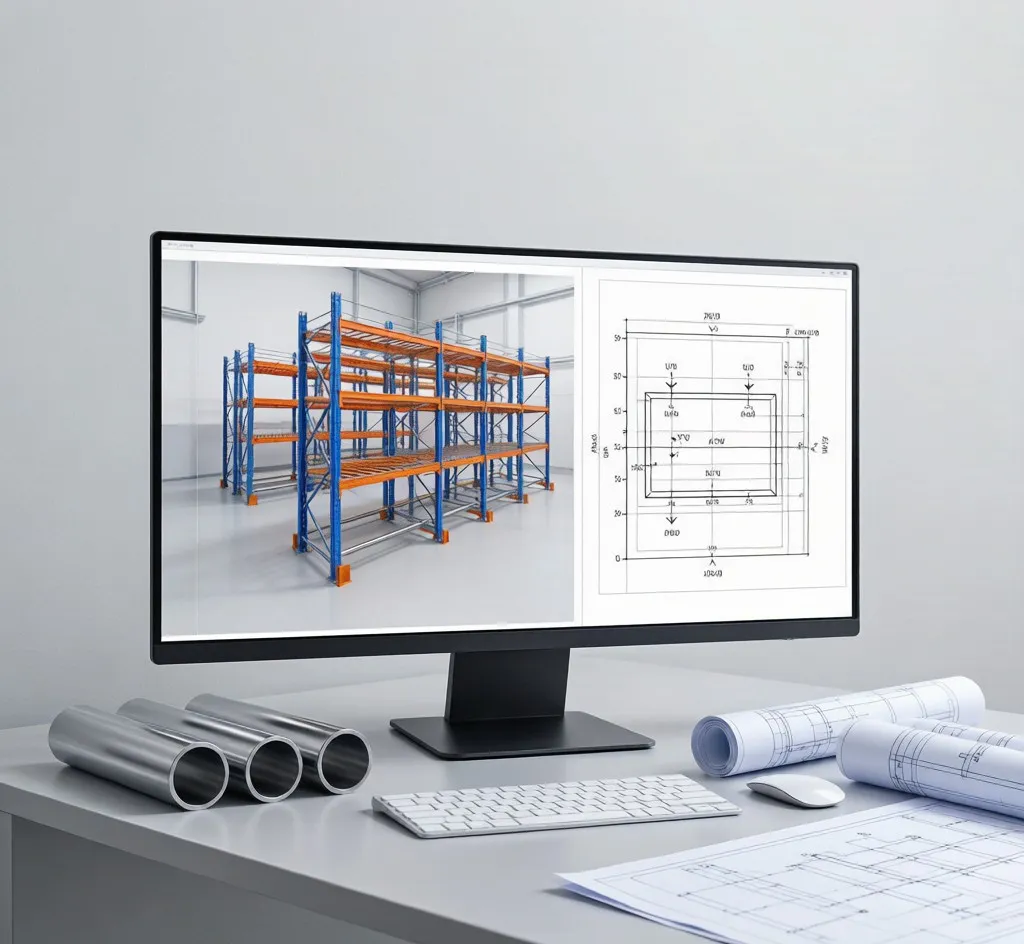 Warehouse Racking Case Studies CAD Technical Drawing Blueprint 3D Engineering Layout