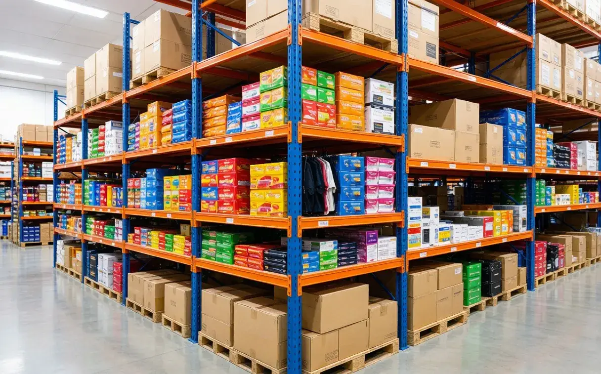 Warehouse Racking Case Studies Retail Distribution Center Colorful Packaged Goods Racks
