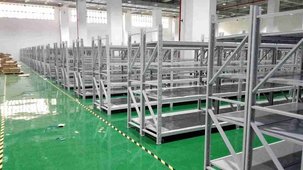 Type A Double Sided Metal Light Duty Racking Diagram For Retail And Showroom Storage