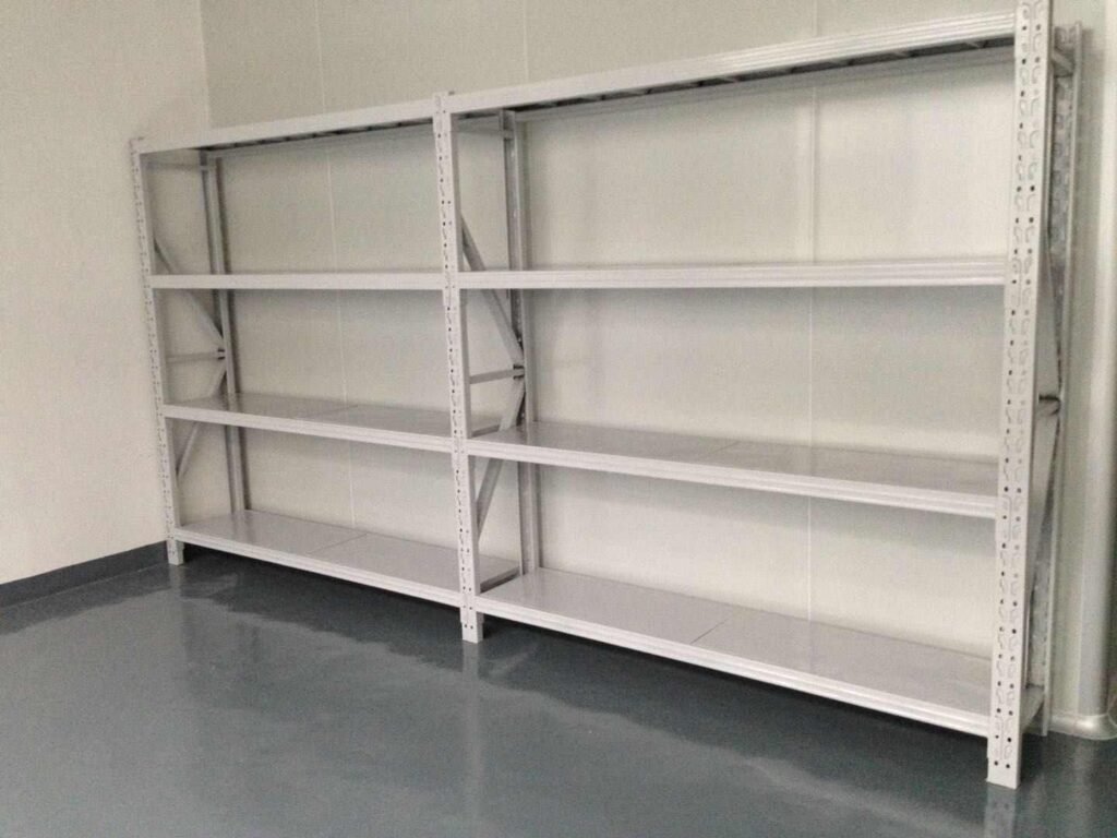Type A Two Post Single Sided Metal Light Duty Racking Diagram With Uprights And Shelf Panels 2