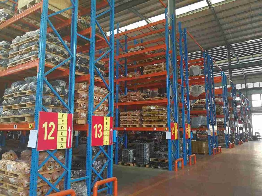 Assembled Rack Column Base Guard Rail And Load Capacity Safety Sign